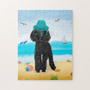 Poodle Dog on Beach  Jigsaw Puzzle