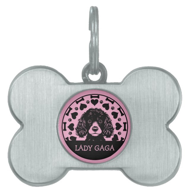 Poodle Dog Owner Pet ID Tag (Front)