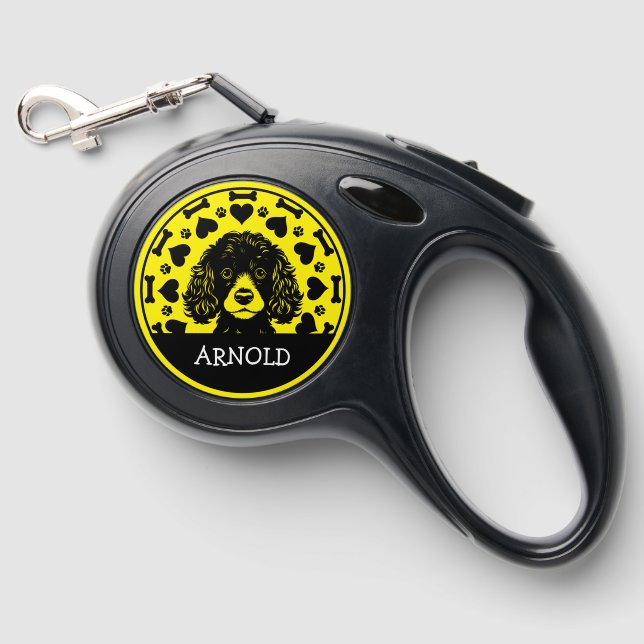 Poodle Dog Owner Retractable Pet Leash (Front)