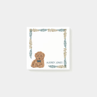 Poodle Dog Painting with Blue Bow-tie Post-it Notes