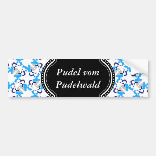 Poodle Dog Pattern Bumper Sticker