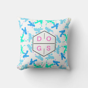 Poodle Dog Pattern Throw Pillow