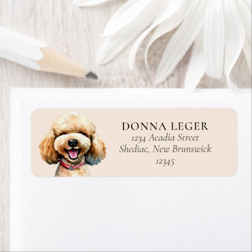 Poodle Dog Personalized Address Label