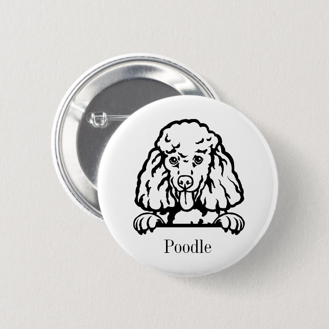 poodle dog personalized   button (Front & Back)