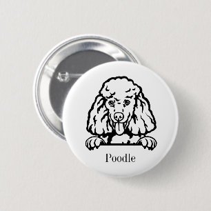 poodle dog personalized button