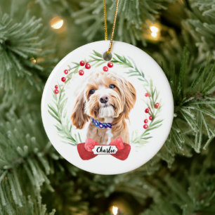 Poodle Dog Personalized  Ceramic Ornament