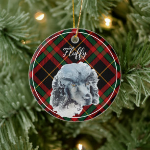  Poodle Dog Personalized Name Christmas Ceramic Ornament