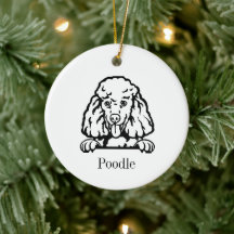 Poodle dog Personalized Pet Ornament, Cu Ceram