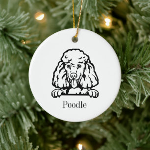 Poodle dog Personalized Pet Ornament, Cu Ceram Ceramic Ornament
