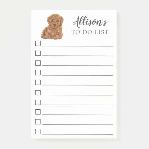 Poodle Dog Personalized To Do List Notes