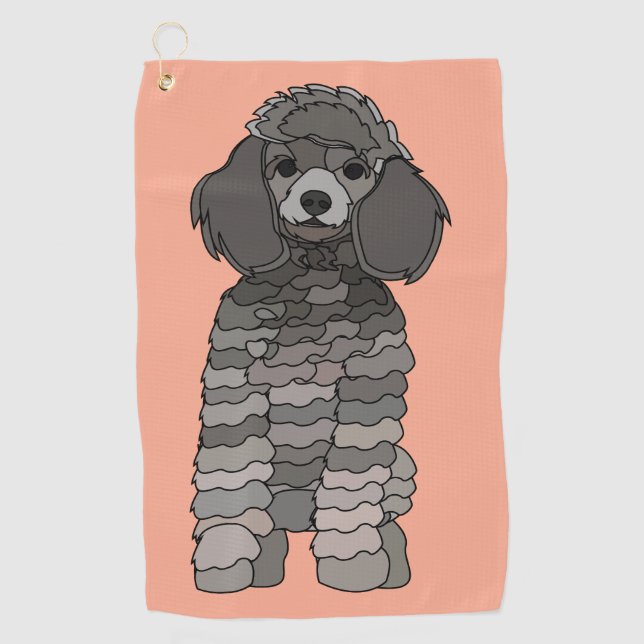 Poodle Dog Pet Golf Towel (Front)