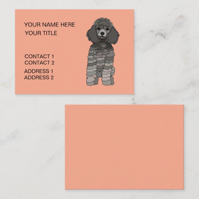 Poodle Dog Pet Grooming Business Card (Front/Back)