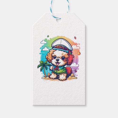 Poodle Dog Pirate Gift Tags