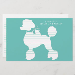 Poodle Dog Puppy French Silhouette Stationery