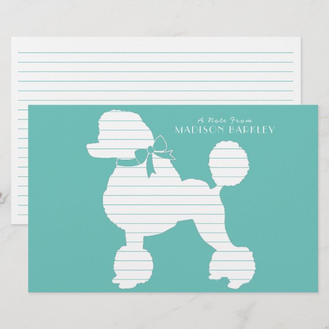 Poodle Dog Puppy French Silhouette Stationery (Front/Back)