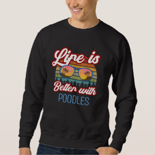 Poodle Dog Retro Sunset With Poodles Sweatshirt