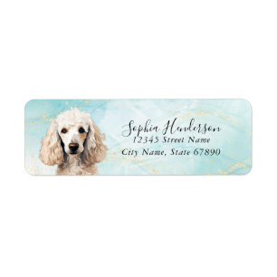 Poodle Dog Return Address Label