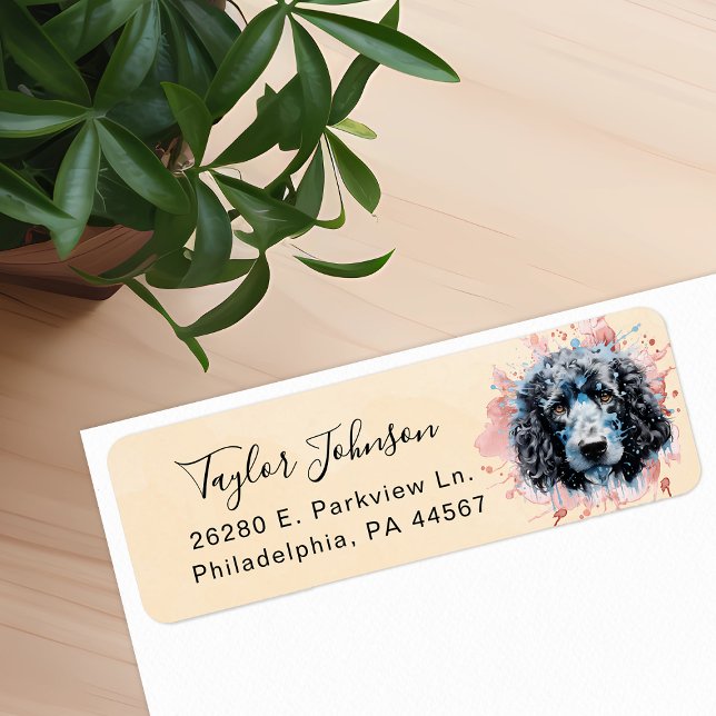 Poodle Dog Return Address Label (Creator Uploaded)