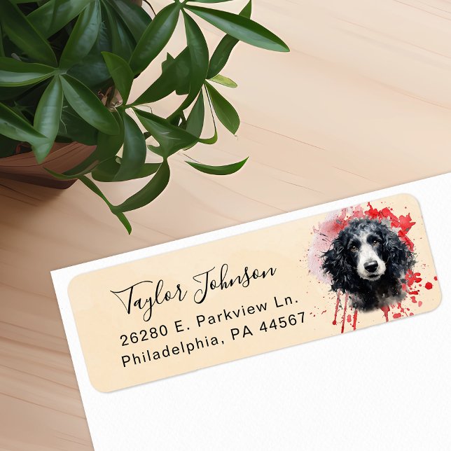 Poodle Dog Return Address Label (Creator Uploaded)
