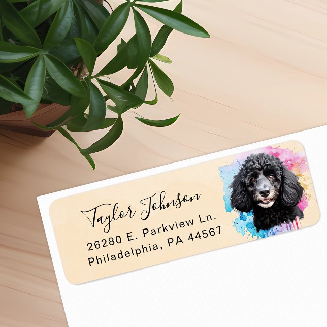 Poodle Dog Return Address Label (Creator Uploaded)