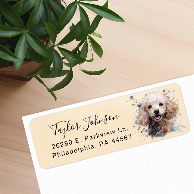 Poodle Dog Return Address Label (Creator Uploaded)