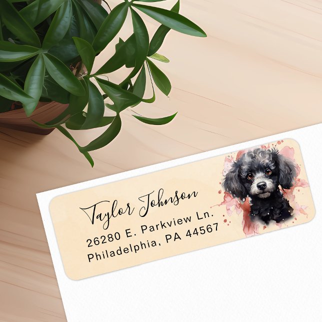 Poodle Dog Return Address Label (Creator Uploaded)