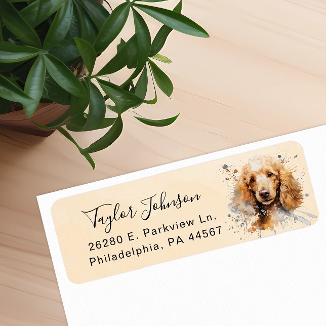 Poodle Dog Return Address Label (Creator Uploaded)