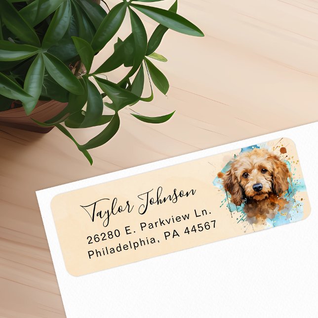 Poodle Dog Return Address Label (Creator Uploaded)