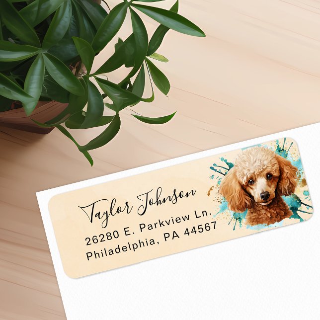 Poodle Dog Return Address Label (Creator Uploaded)