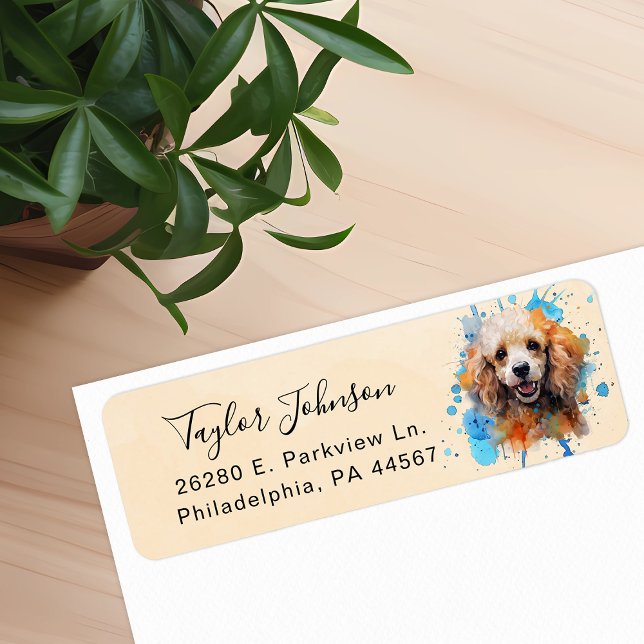 Poodle Dog Return Address Label (Creator Uploaded)