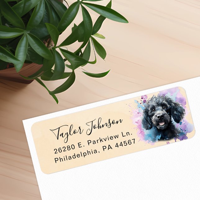 Poodle Dog Return Address Label (Creator Uploaded)