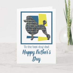 Poodle Dog Silhouette TriColour Father’s Day Card
