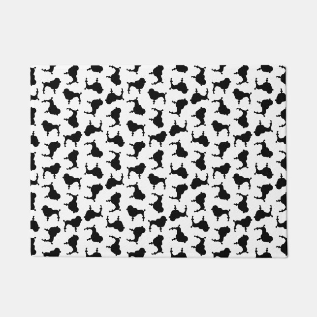 Poodle Dog Silhouettes CUSTOM BACKGROUND COLOR Doormat (Front)