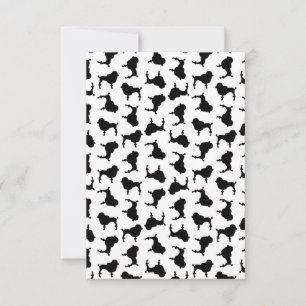 Poodle Dog Silhouettes CUSTOM BACKGROUND COLOR Thank You Card