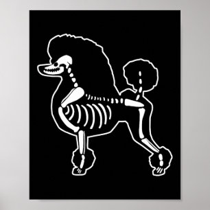 Poodle Dog Skeleton Halloween Doodle Dogs Lover Ow Poster