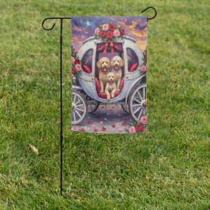 Poodle Dog Valentine's Day Garden Flag