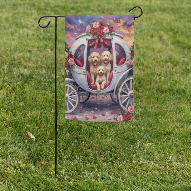Poodle Dog Valentine's Day Garden Flag (In SItu)