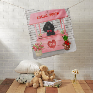poodle Dog Valentine's Day Kissing Booth Baby Blanket