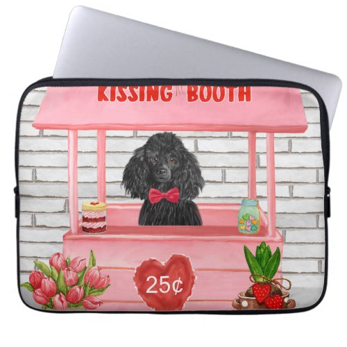 poodle Dog Valentines Day Kissing Booth Laptop Sleeve