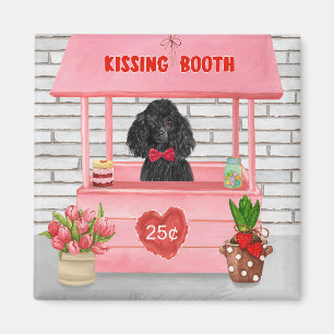 poodle Dog Valentine's Day Kissing Booth Magnet