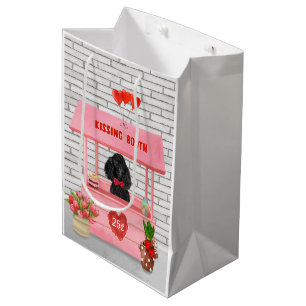 poodle Dog Valentine's Day Kissing Booth Medium Gift Bag