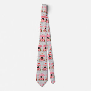 poodle Dog Valentine's Day Kissing Booth Neck Tie