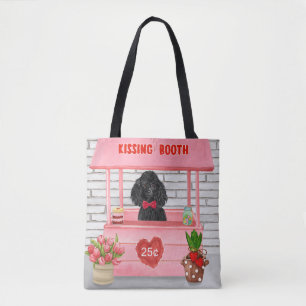 poodle Dog Valentine's Day Kissing Booth Tote Bag