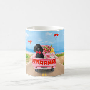 Poodle Dog Valentine's Day Truck Hearts Coffee Mug