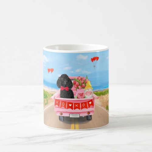 Poodle Dog Valentines Day Truck Hearts Coffee Mug