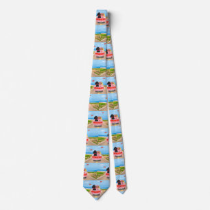 Poodle Dog Valentine's Day Truck Hearts Neck Tie