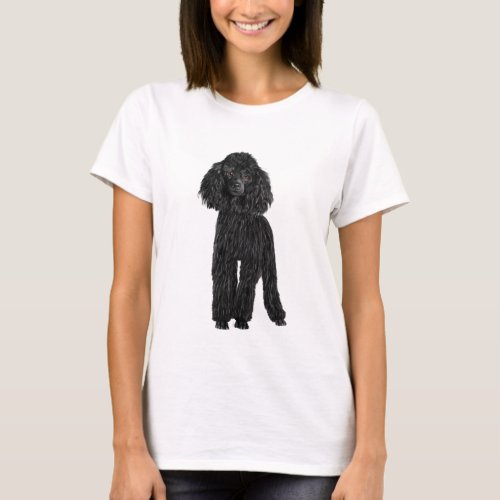 Poodle Dog Watercolor Art Painting T_Shirt