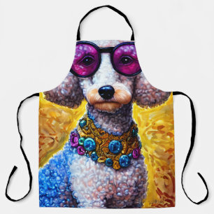 Poodle Dog Wearing Oversized Glasses Apron