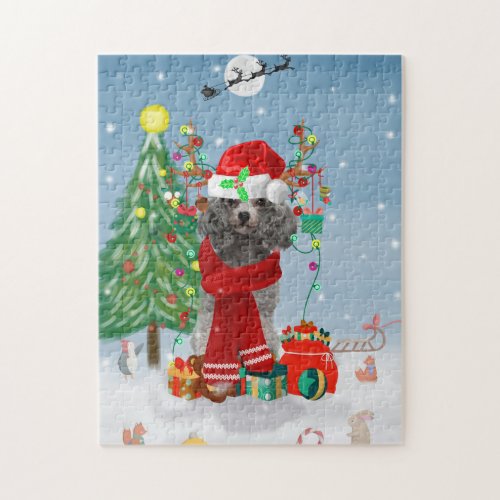 Poodle dog with Christmas gifts   Jigsaw Puzzle