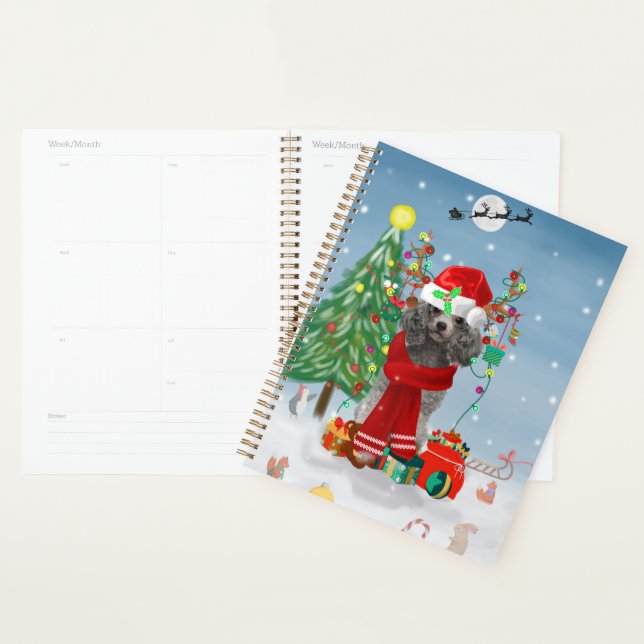 Poodle dog with Christmas gifts  Planner (Display)